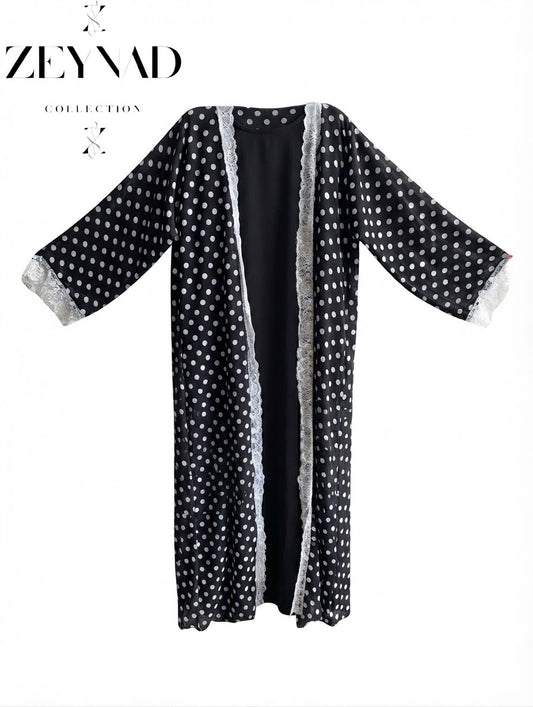 Ash ZEYNAD polka dot lace abaya