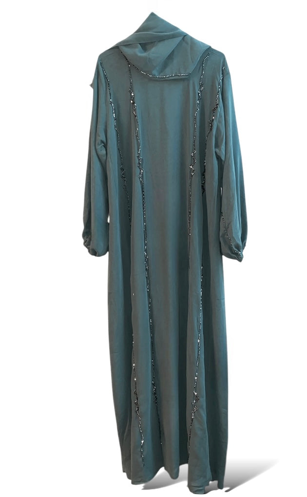 Earth green closed Abaya