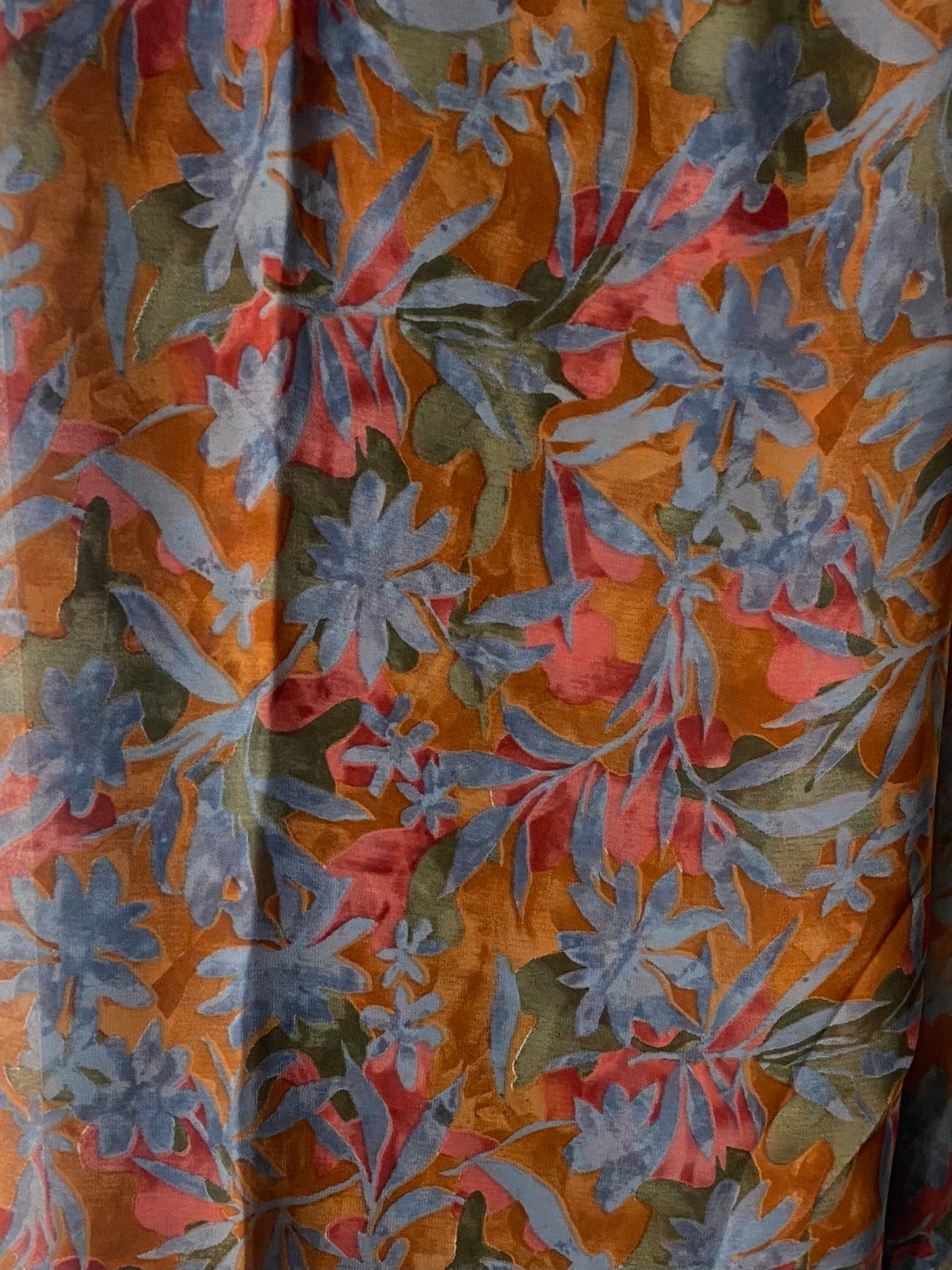 Floral grey & orange garden chiffon hijab