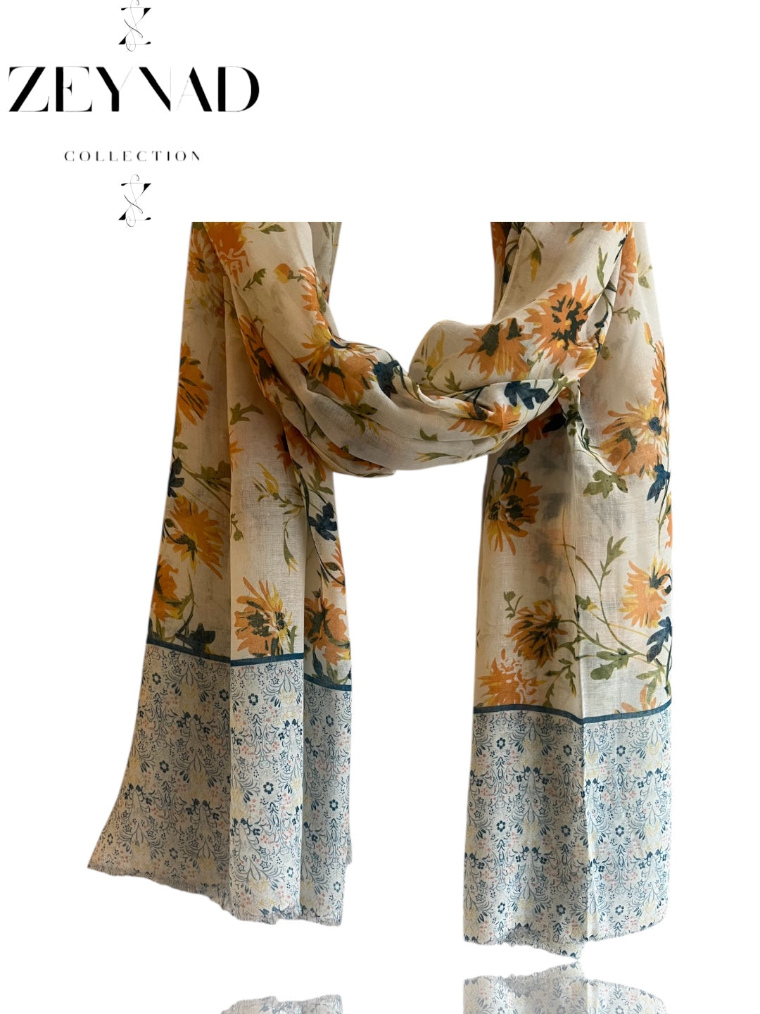 Vibrant yellow & blue forest modal hijab