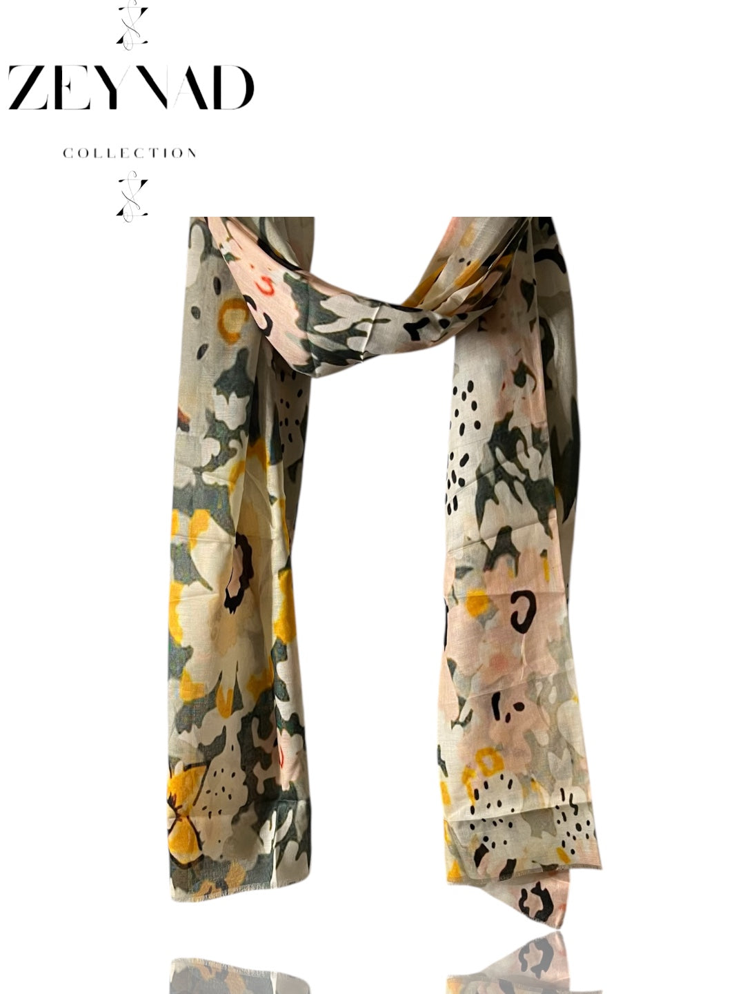 Faded grey & pale pink watercolor modal hijab