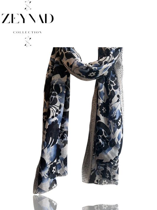 Light Blue & White dim Modal Hijab