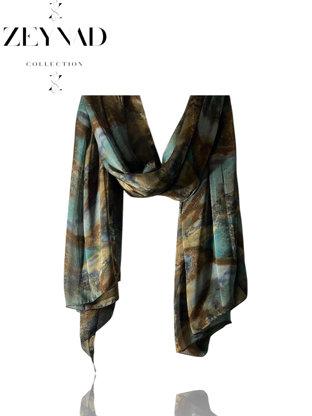 Summer Brown & Blue Waves Hijab