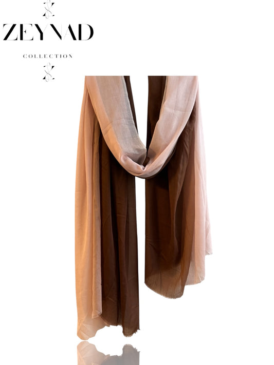 Sunset Light pink & brown Modal hijab