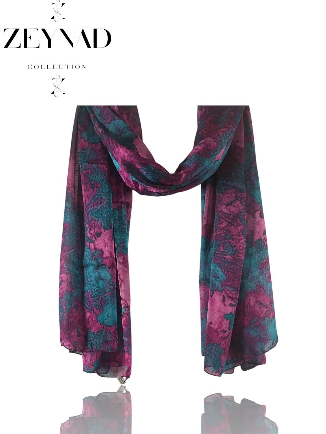 Eternal spring pink & blue chiffon hijab