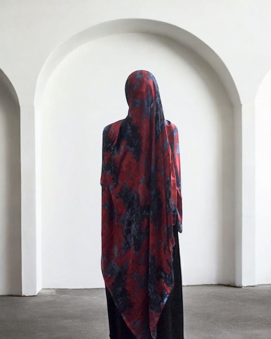 Cherry Shadow Blossom Chiffon Hijab