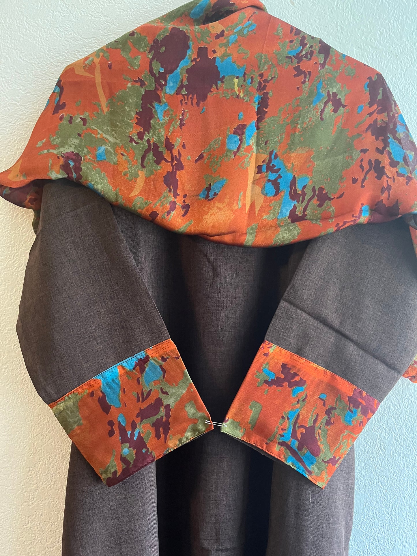 Brown & Orange camouflage matching dress & hijab set