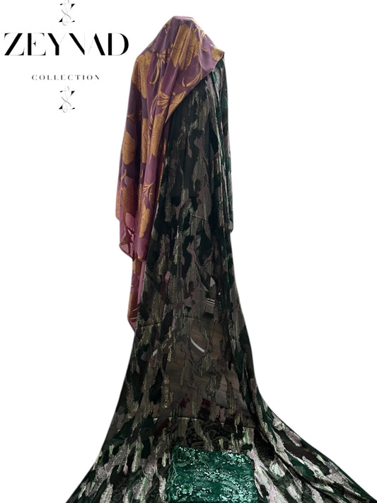 Noble dark green purple Fransawi Dirac set