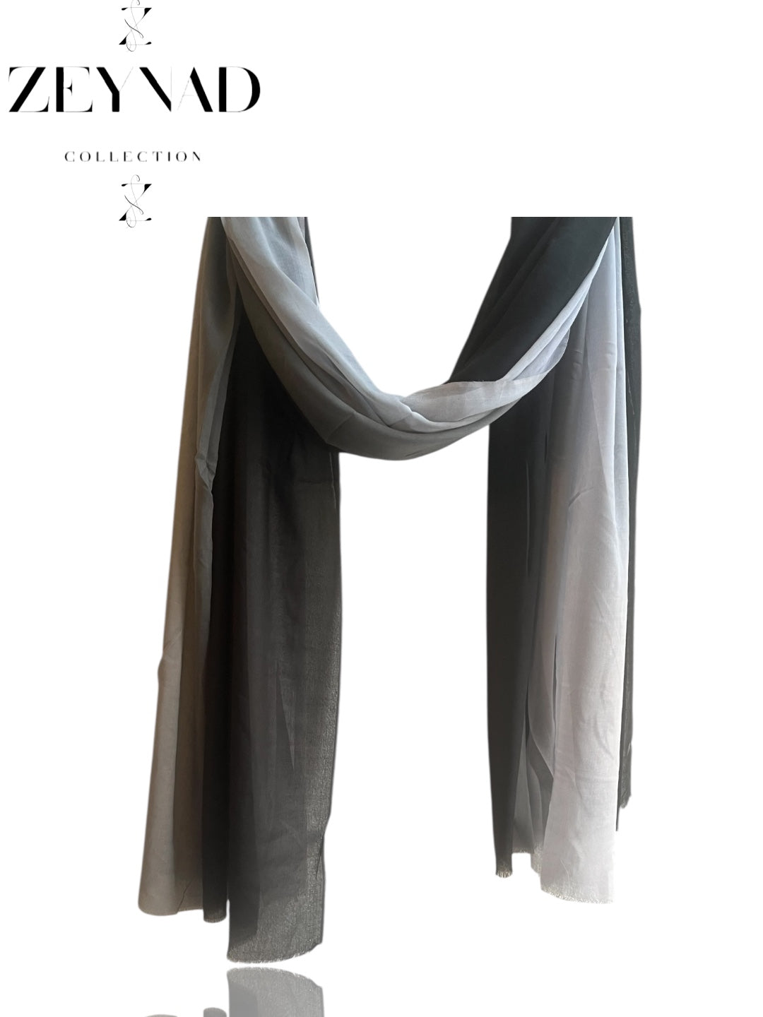 Gradient white & black ombré modal hijab