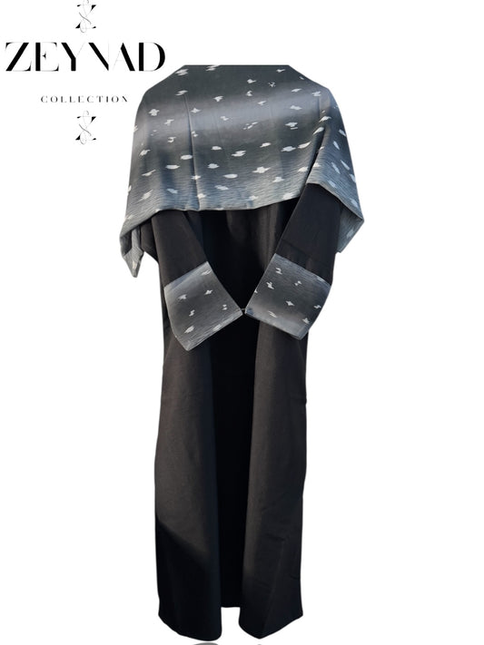 Midnight Black deer matching dress & hijab set
