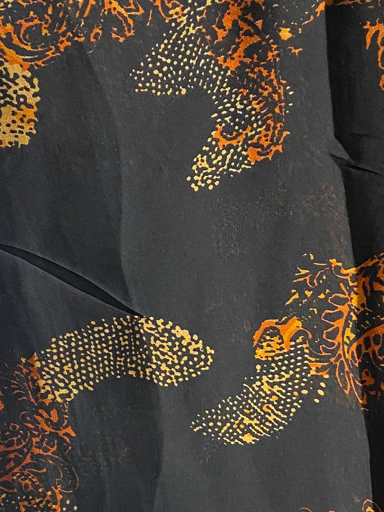 Orange & black dusk chiffon hijab
