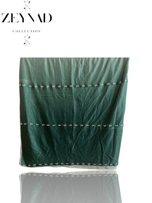 Deep green & faded white ombré jersey hijab