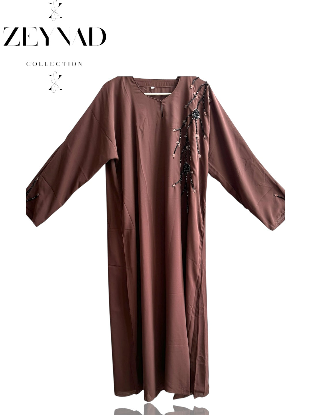 Premium Brown Closed Chiffon Abaya