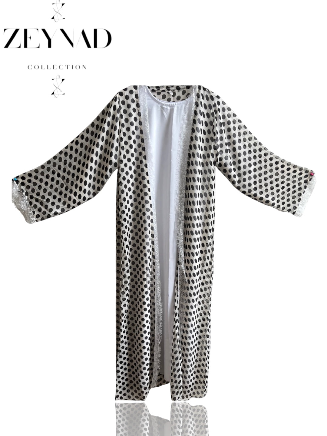 Amber ZEYNAD polka dot lace abaya