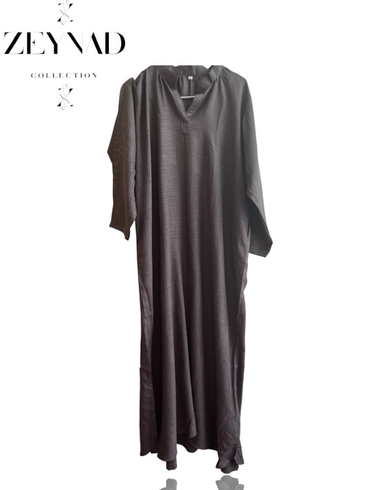 Grey Summer Linen Dress
