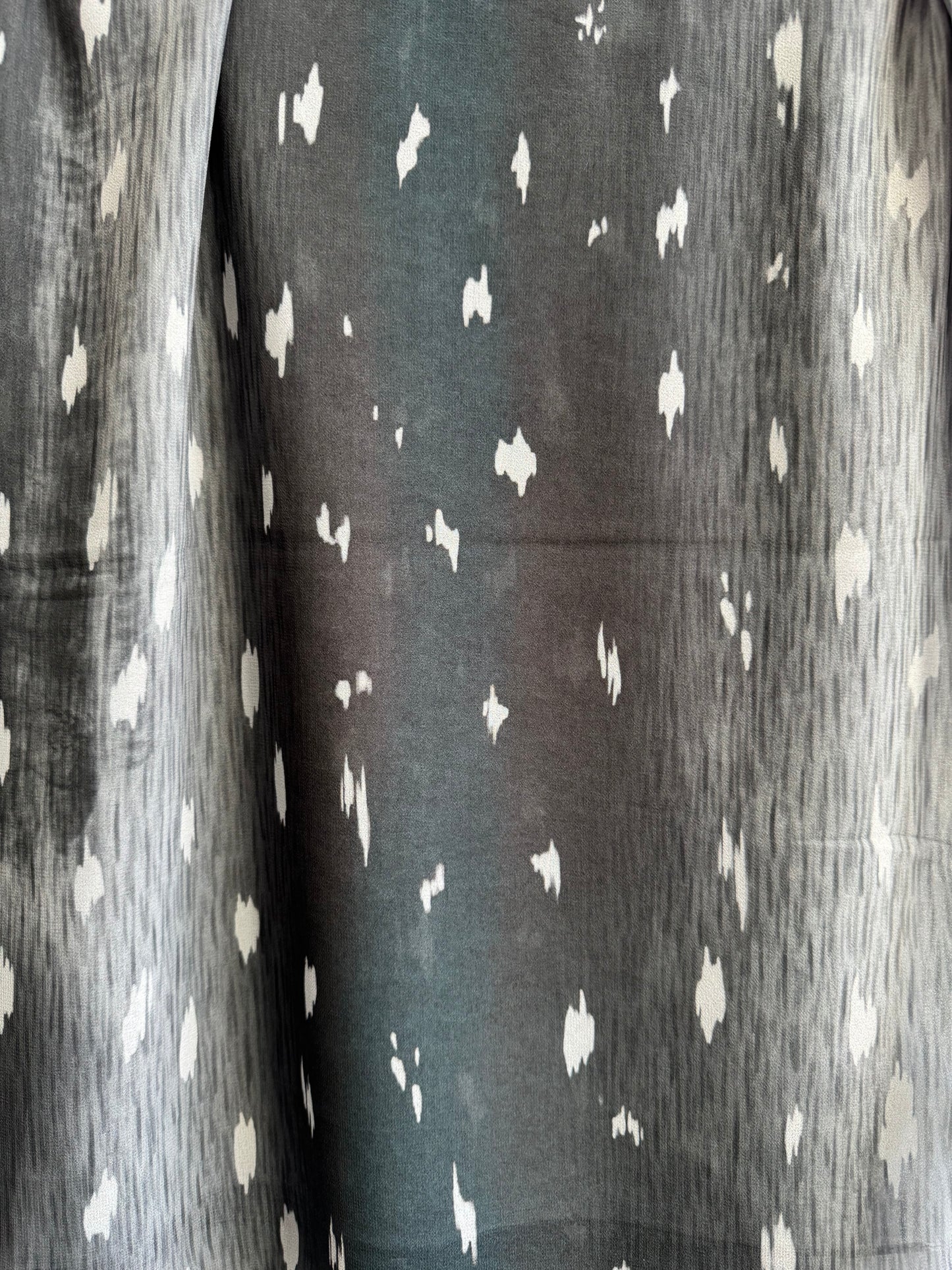 Faded grey black deer/fawn print ombré