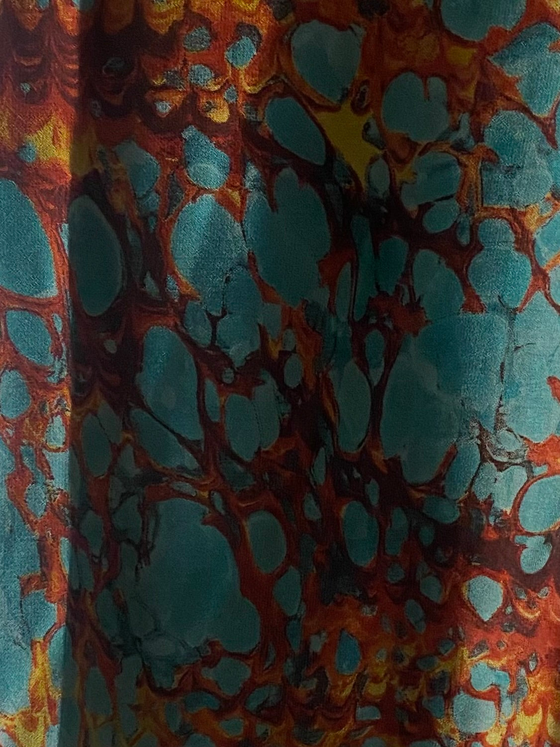 Electric Orange & teal chiffon hijab