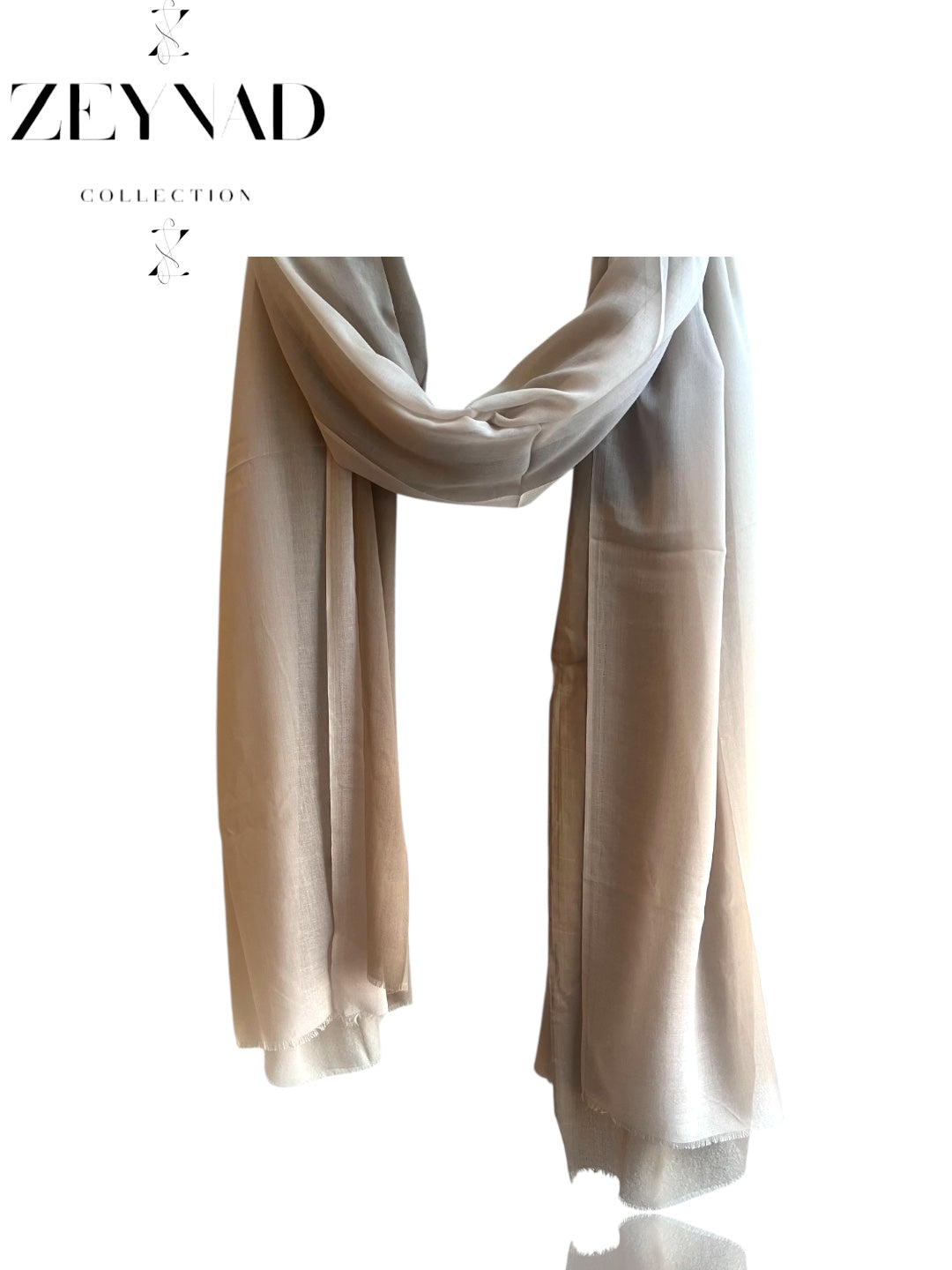 Gradient white & light grey ombré modal hijab