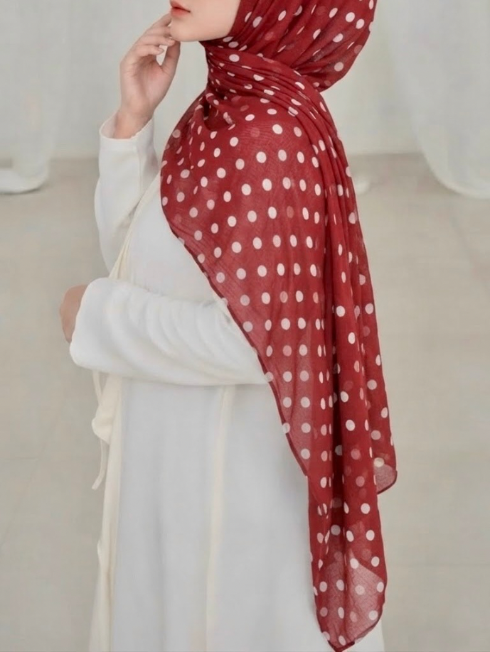 Crimson ZEYNAD modal polka dot