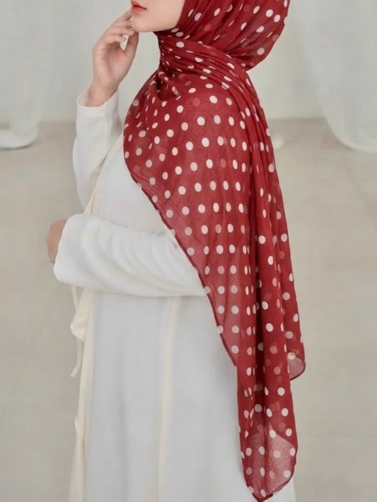 Crimson ZEYNAD modal polka dot