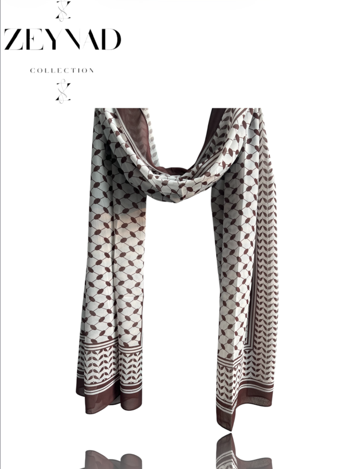 Light fall coffee keffiyeh chiffon print