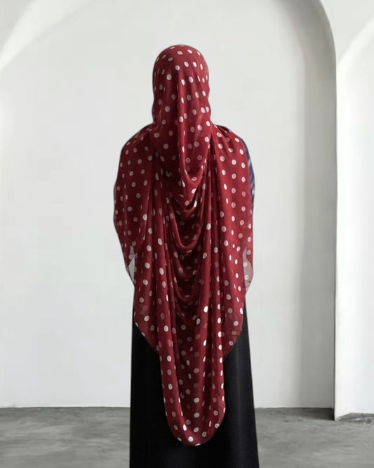 Crimson ZEYNAD modal polka dot
