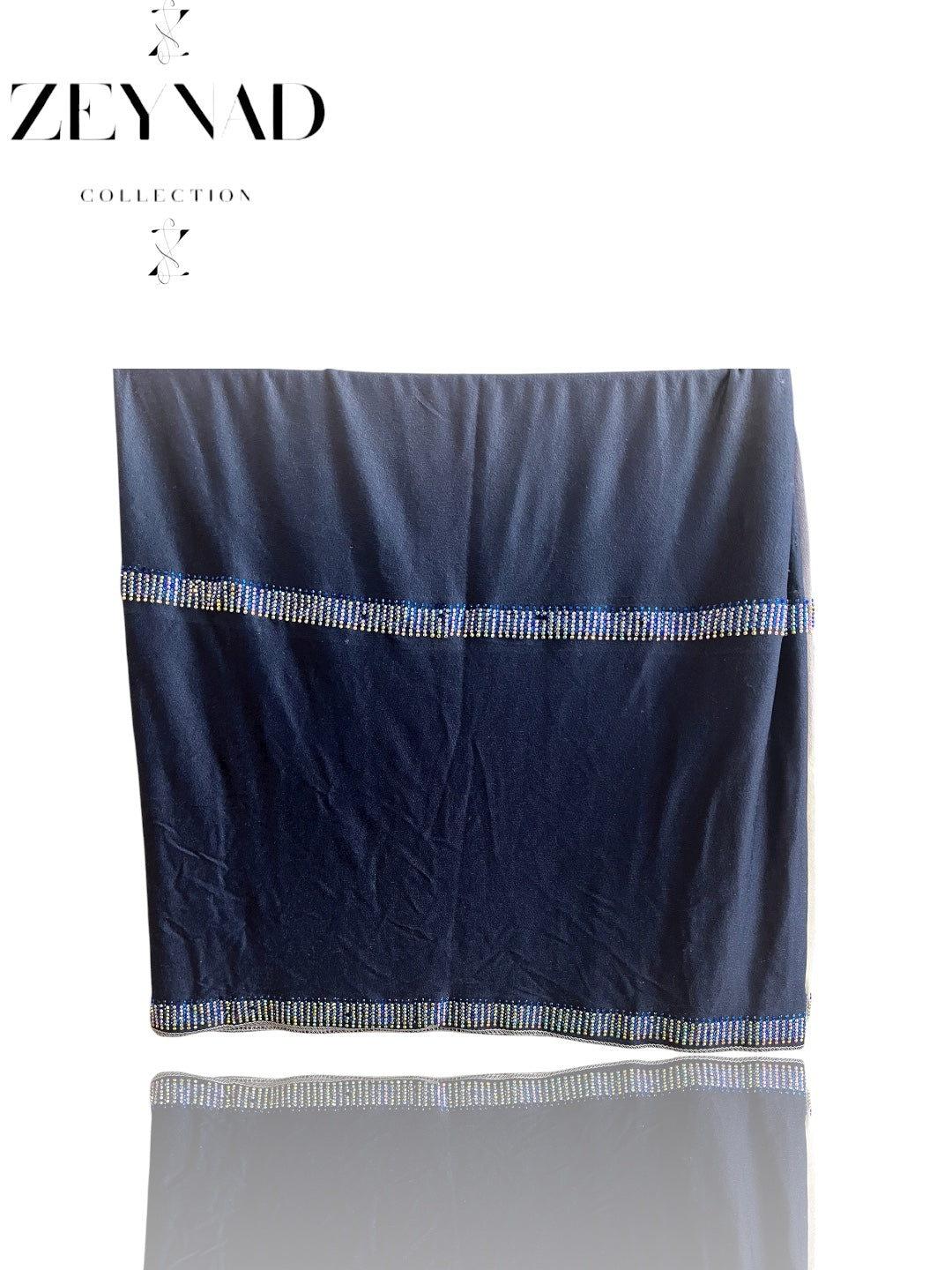 Navy blue & blended white ombré jersey hijab