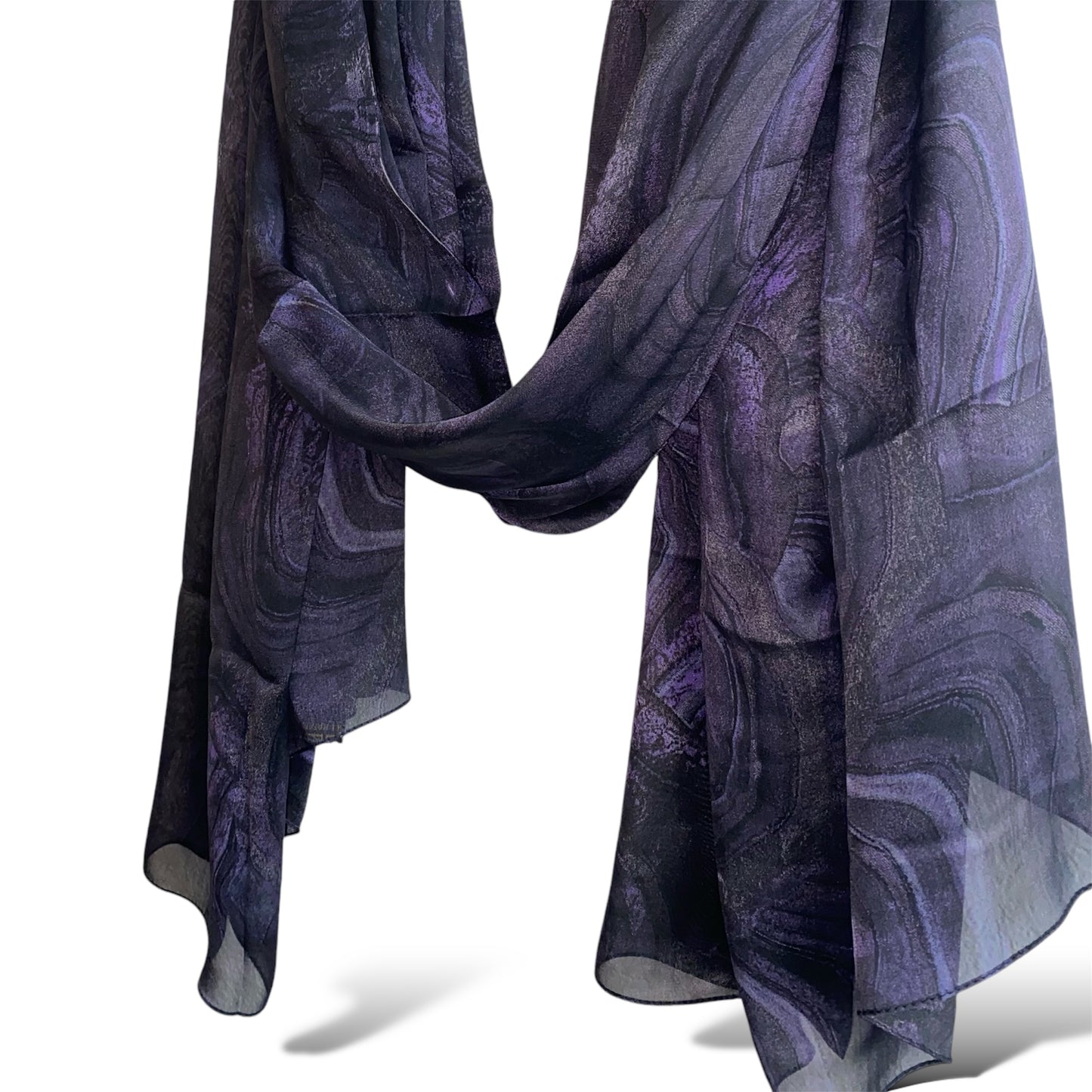 Starry navy blue chiffon hijab