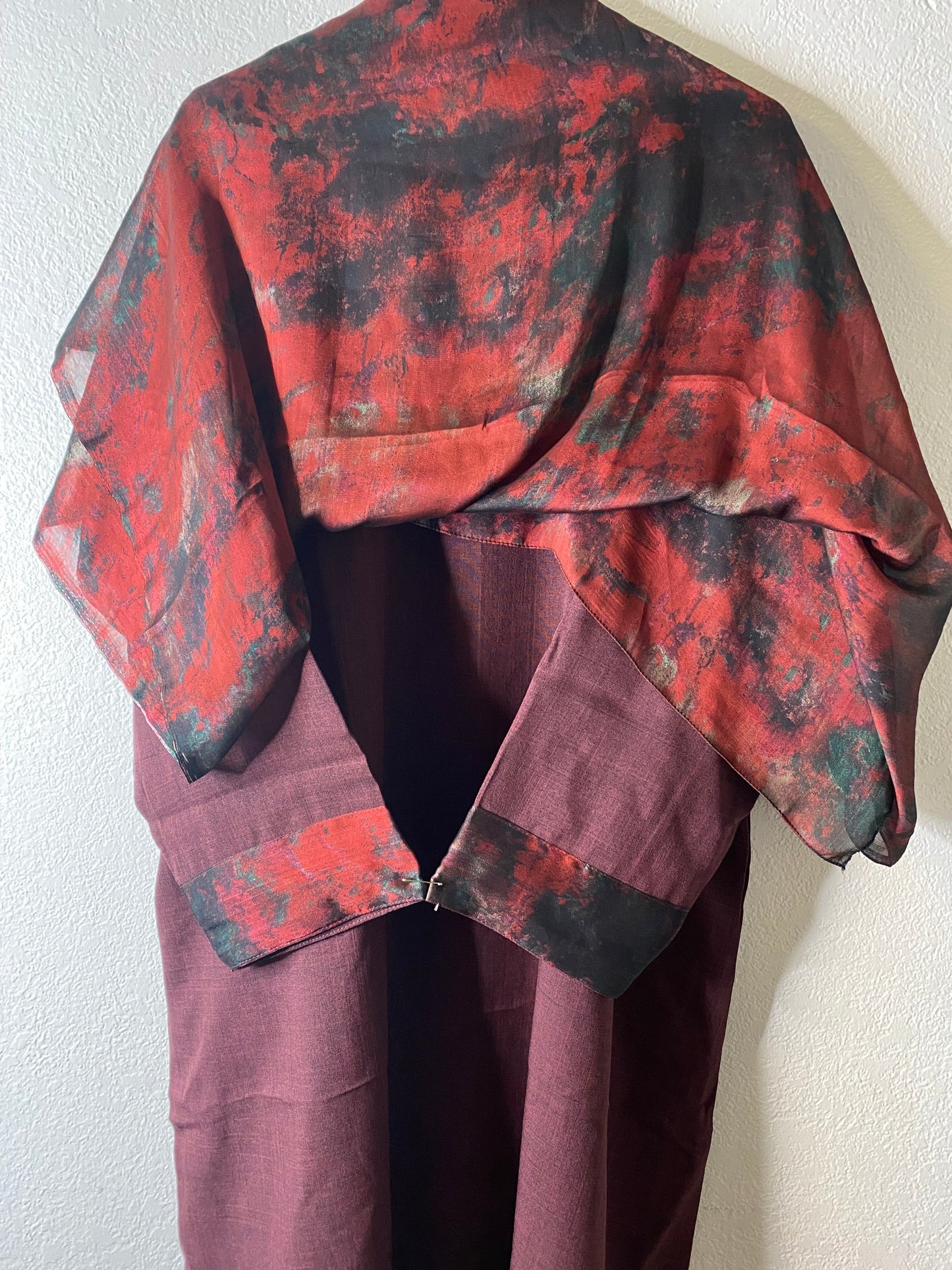 Purple & berry red matching dress & hijab set