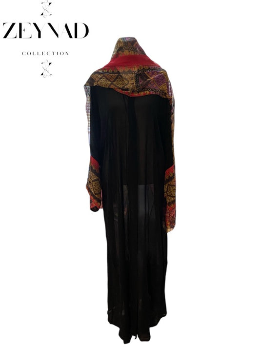 Black Multicolor Abaya