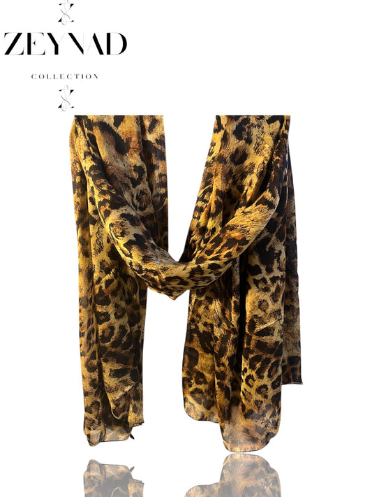 Orange Faded Jaguar Print Hijab