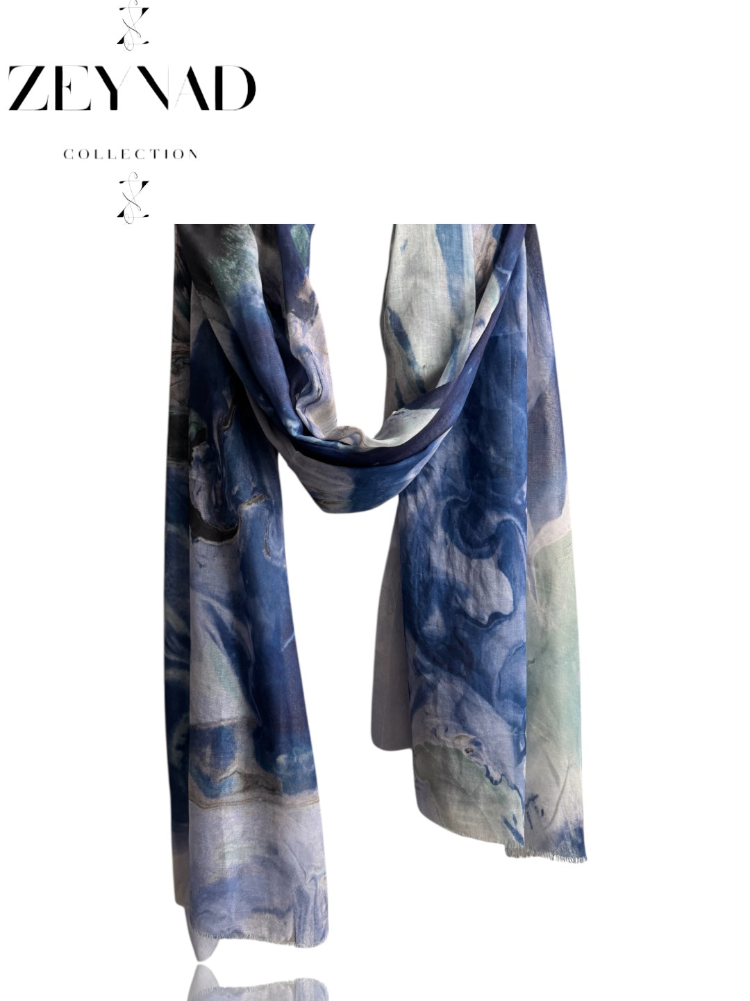 Mixture celestial blue marble print ombré