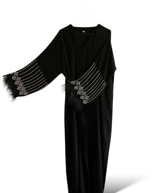 Harmonic silver Archive open Abaya