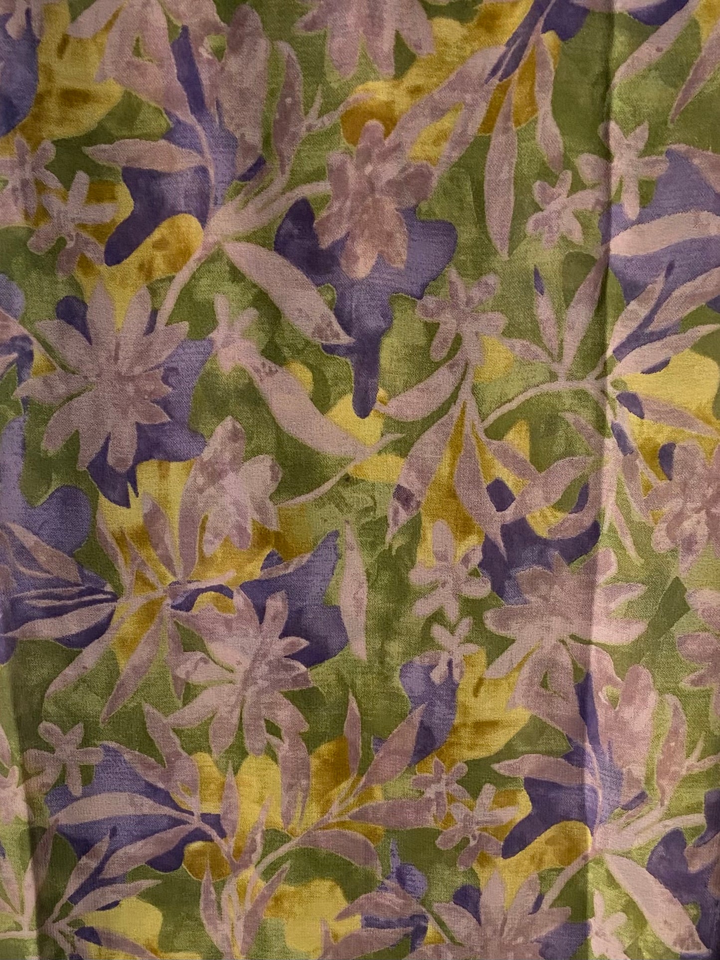 Floral lavender yellow garden chiffon hijab