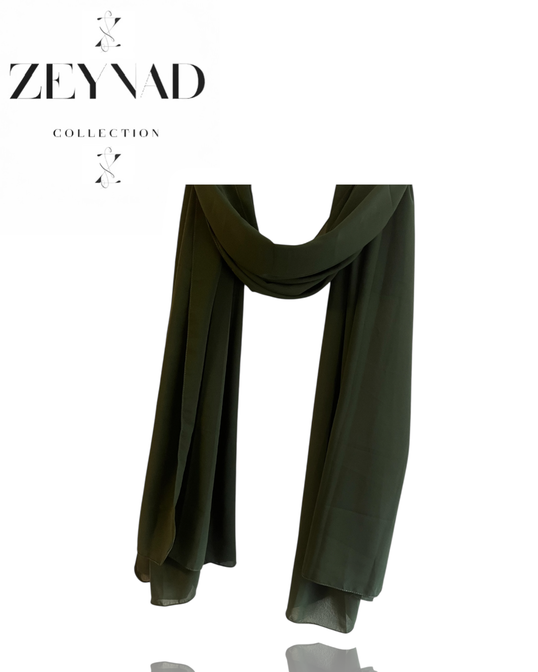 Blazing forest green chiffon hijab