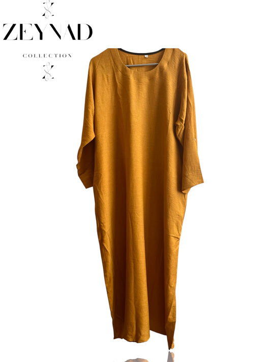 Summer Yellow Linen Dress