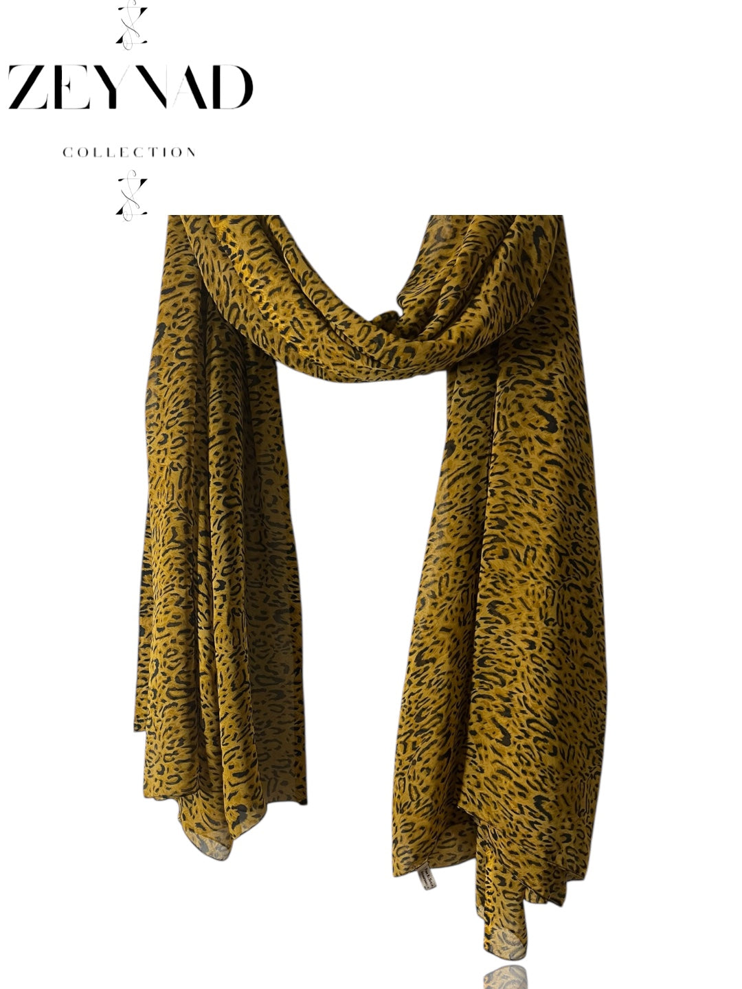 Arctic yellow snow leopard print hijab