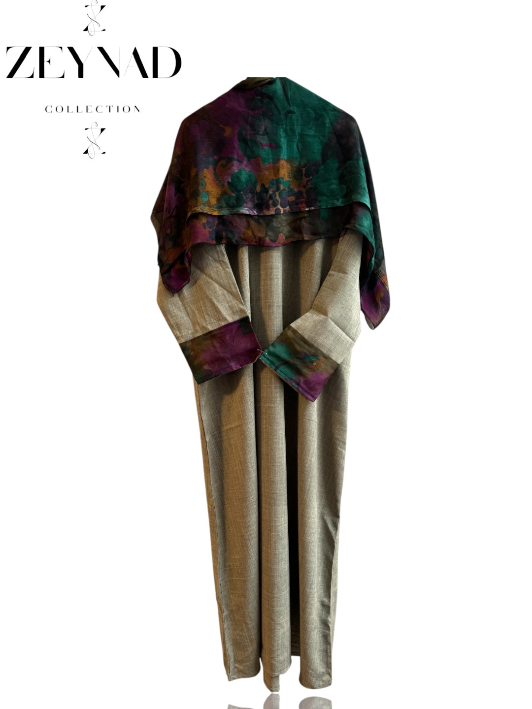 Starlight Purple & teal forest mix matching dress & hijab set