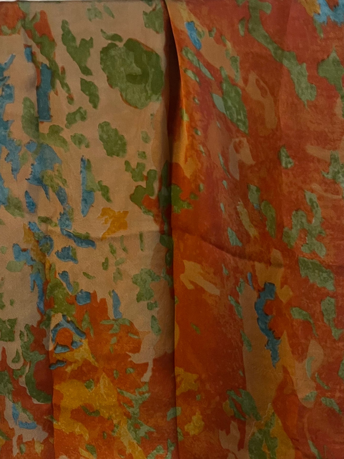 Celestial Orange Shadow Blossom Chiffon Hijab