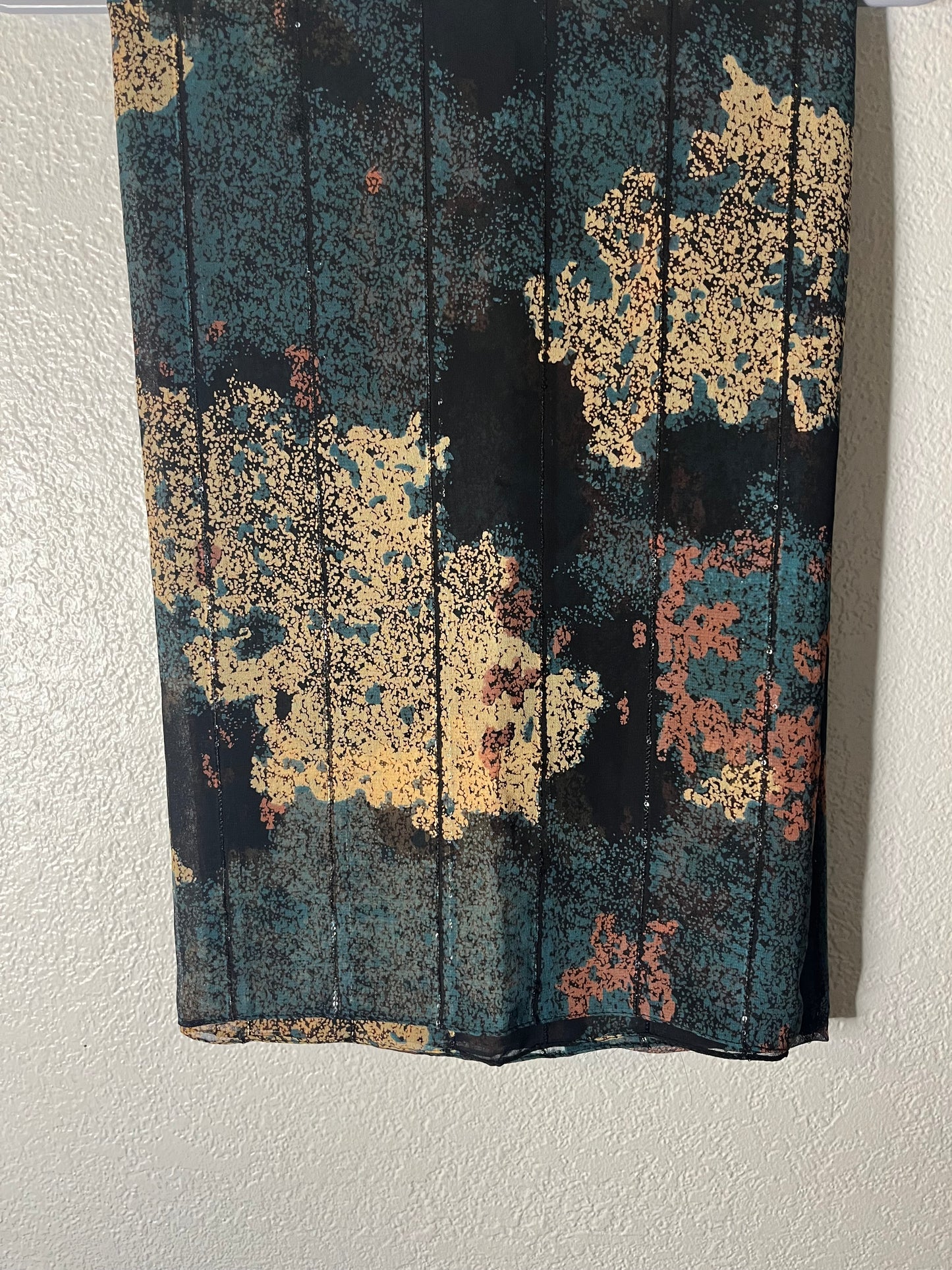 Fire Teal & Beige Mirage Chiffon Hijab