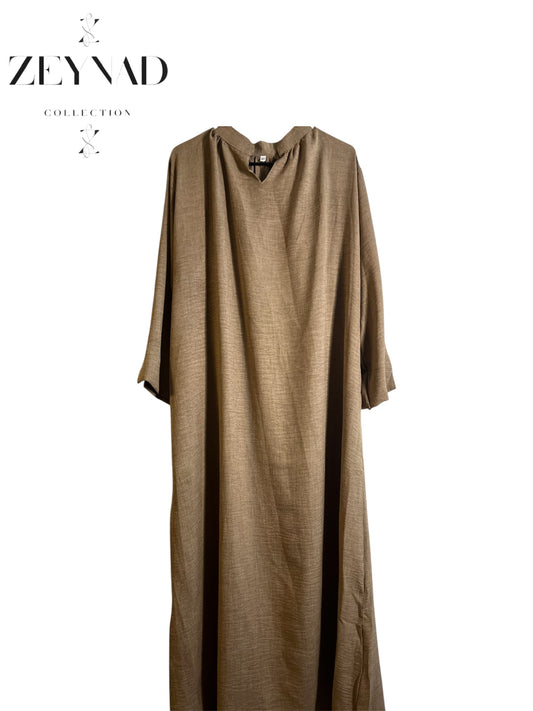 Light Brown Bow neckline Dress