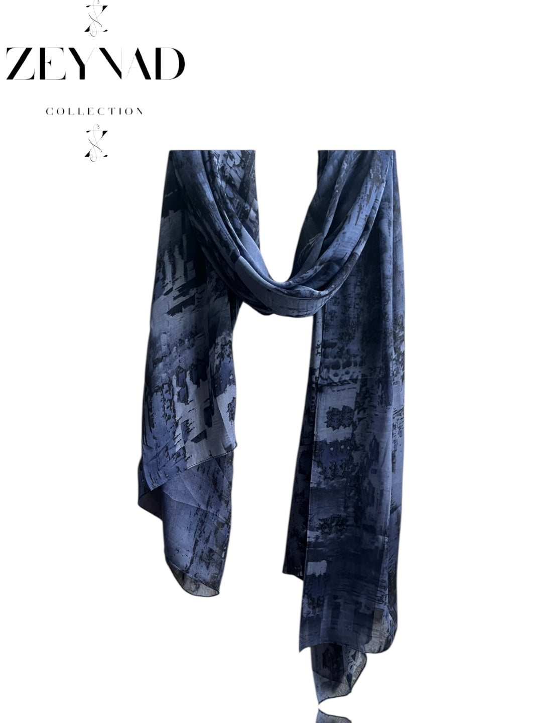 Royal blue ZEYNAD watercolor print