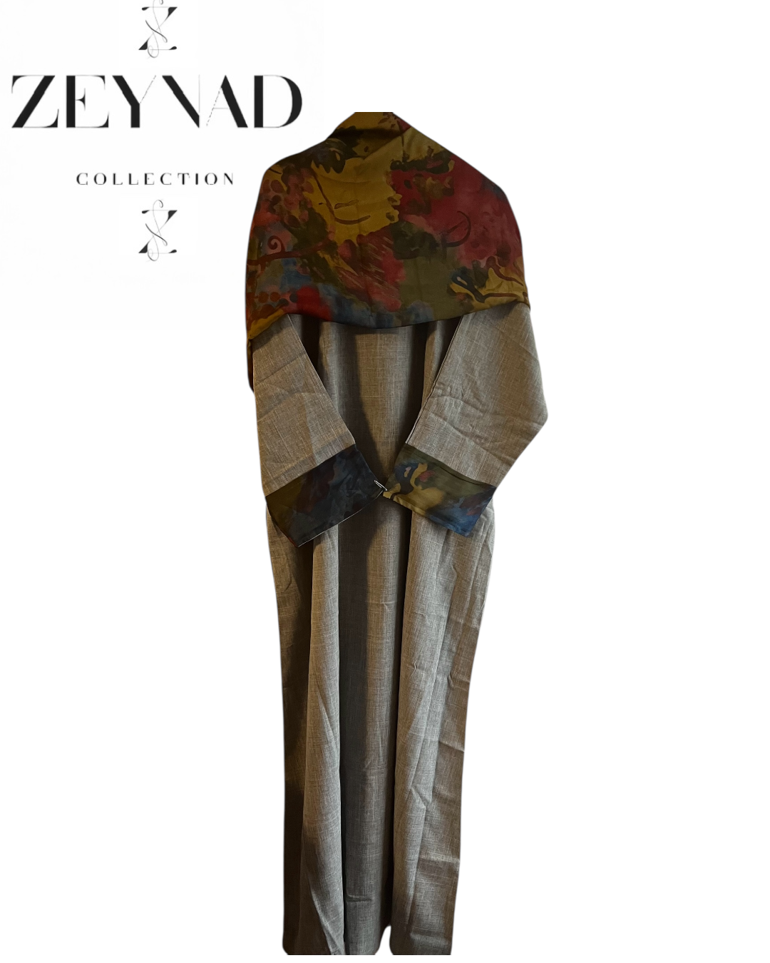 Intense fall yellow & red swirl matching dress & hijab set