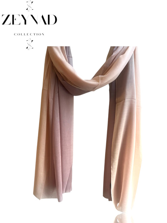 Gradient light pink & faded pink ombré modal hijab