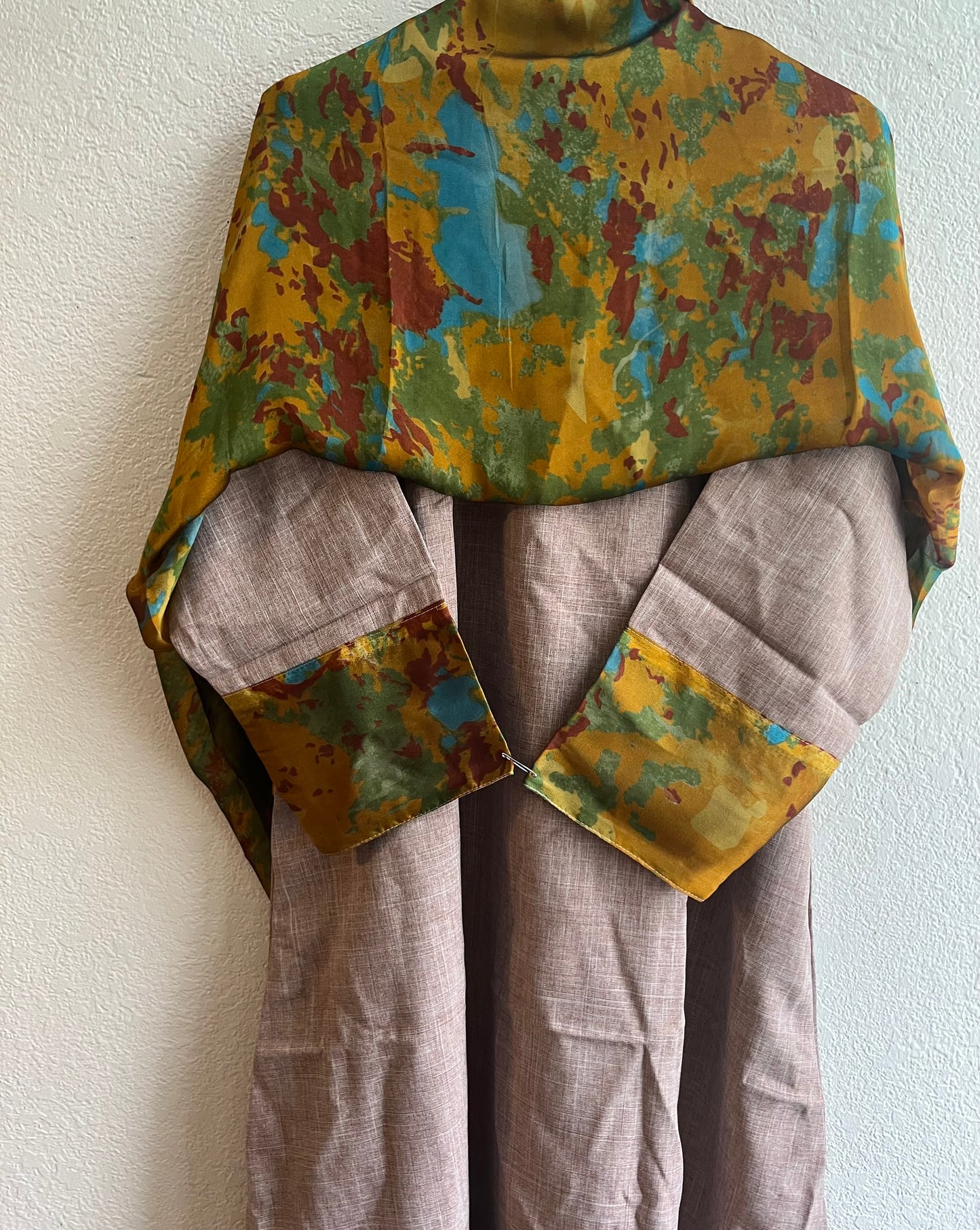 Yellow camouflage matching dress & hijab set