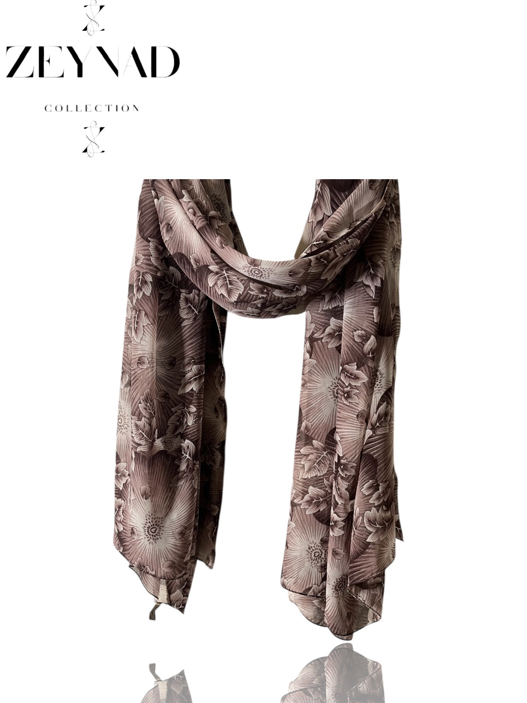 Intense vibrant floral faded purple chiffon hijab