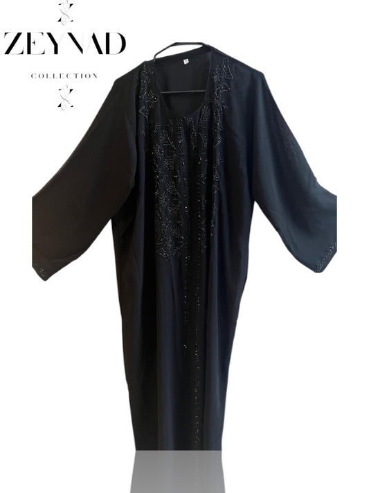 Premium Black Closed Double Chiffon Abaya