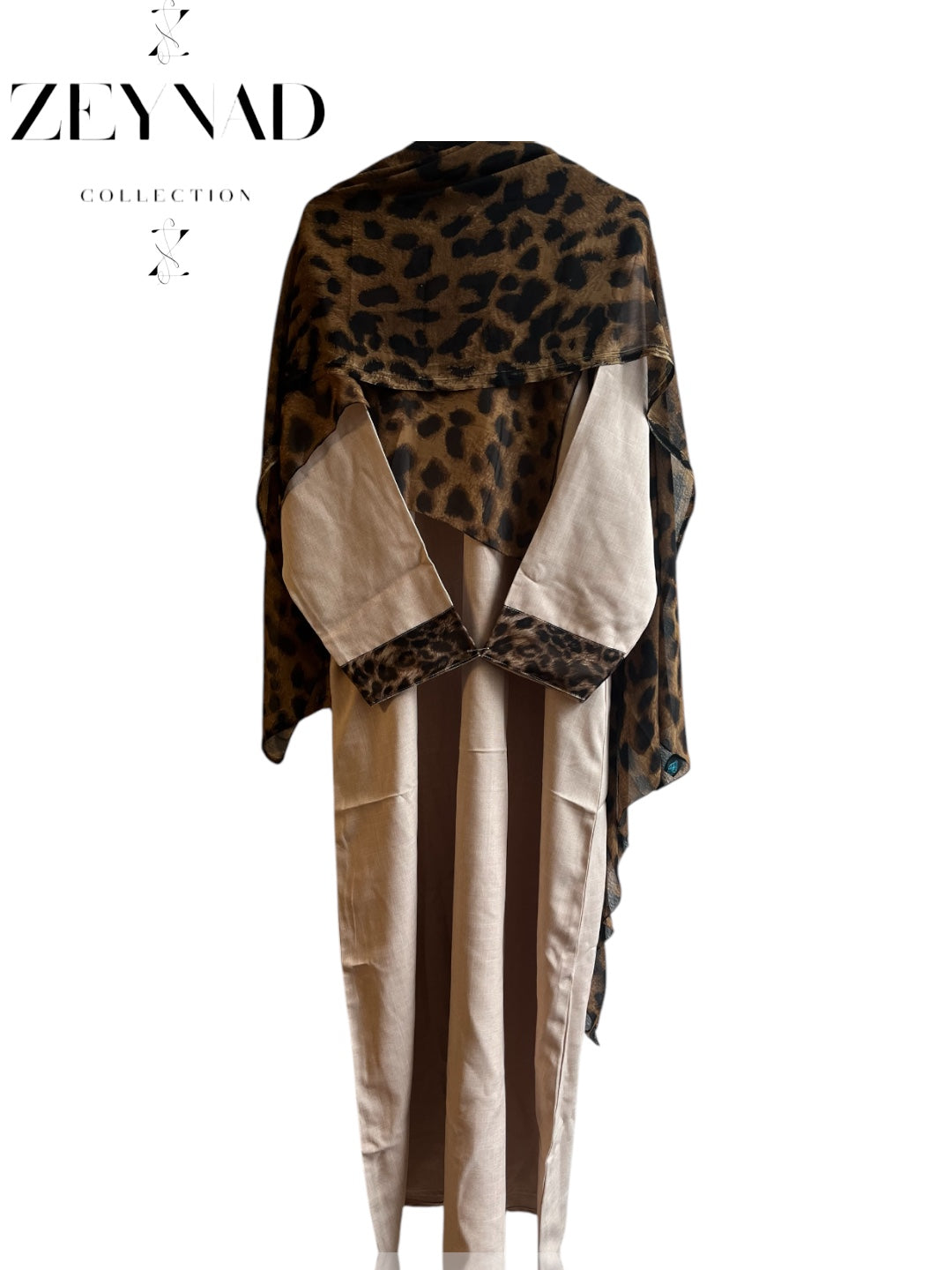 Pink & Brown Cheetah Print matching dress & hijab set