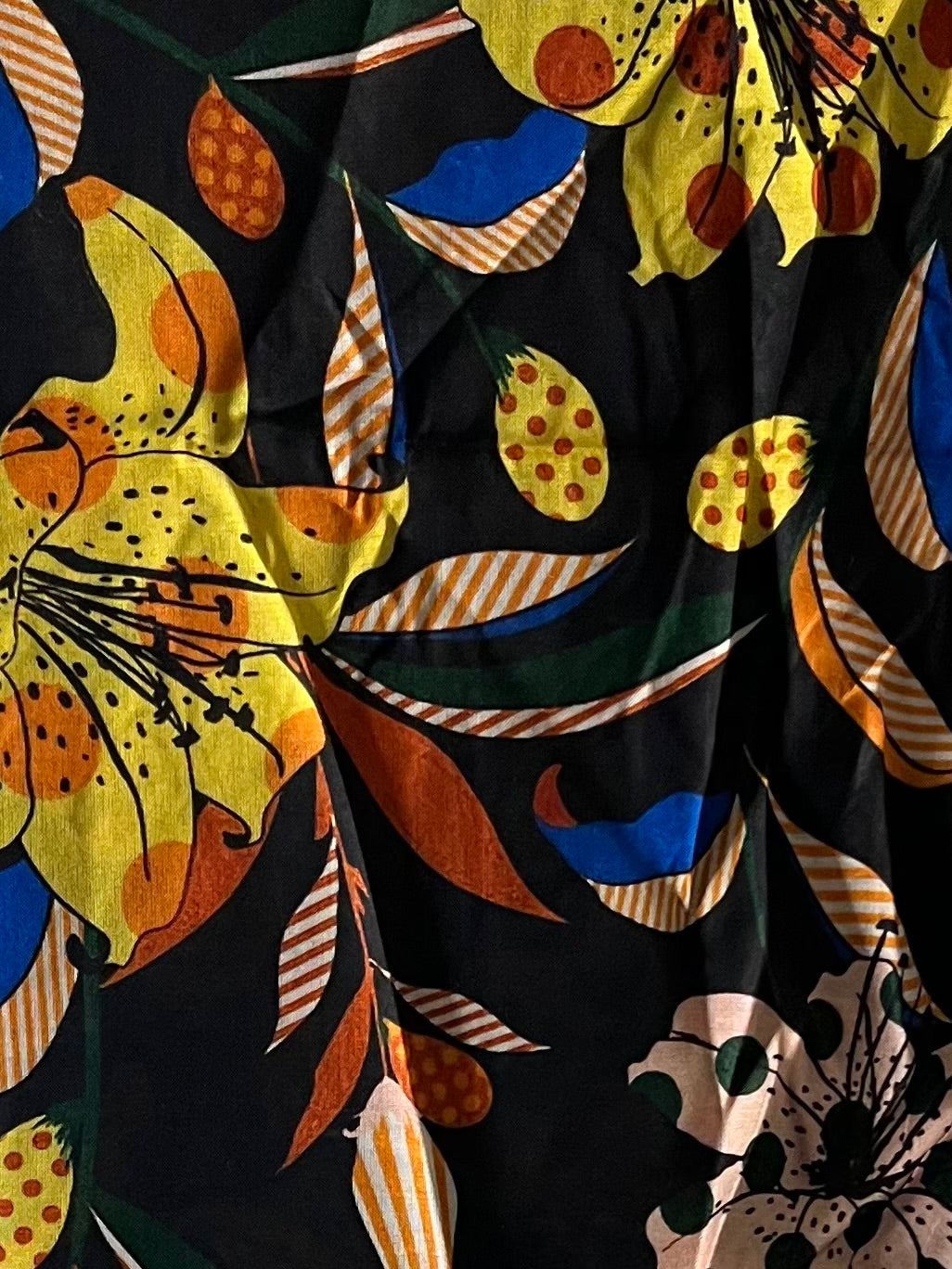 Black & yellow wash faded watercolor forest modal hijab