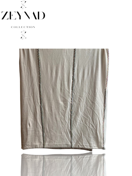 White & faint fall brown ombré jersey hijab